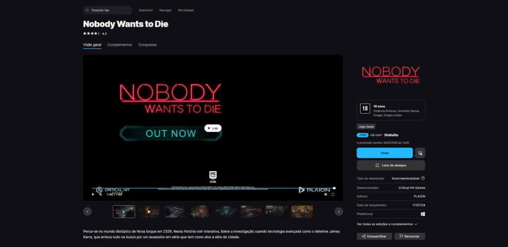 Como resgatar - Nobody Wants to Die