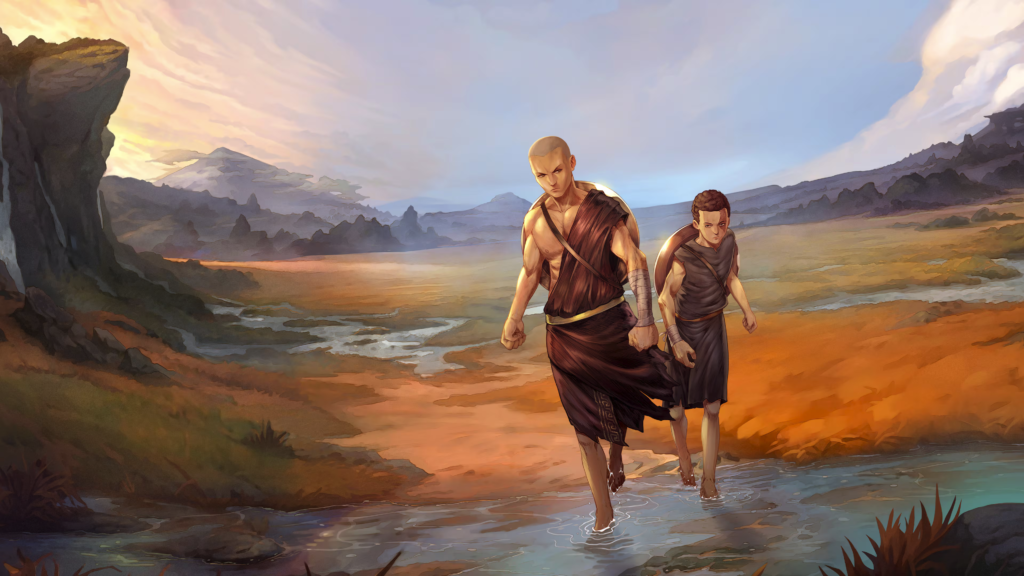 Kratos e Deimos em God of War Sons of Sparta