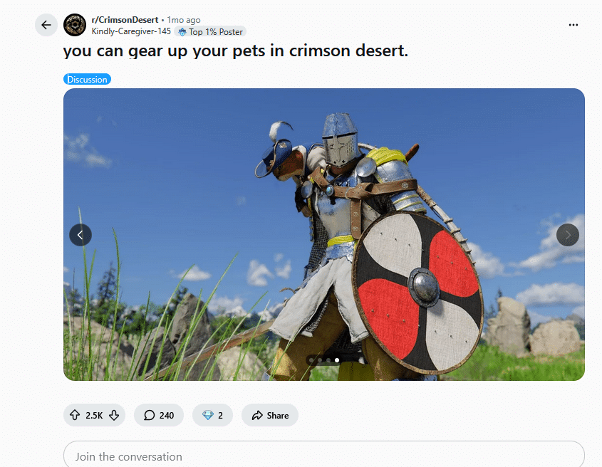 Criação de gatos no Crimson Desert tem típico movimentado no Reddit