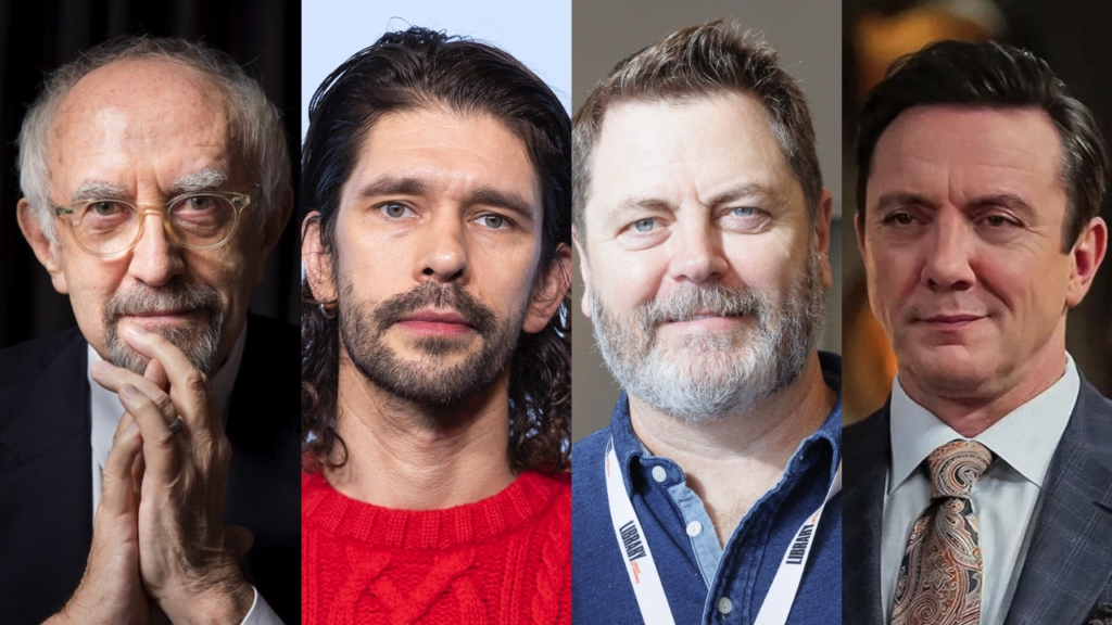 Jonathan Pryce, Ben Whishaw, Nick Offerman e Peter Serafinowicz trazem peso dramático.