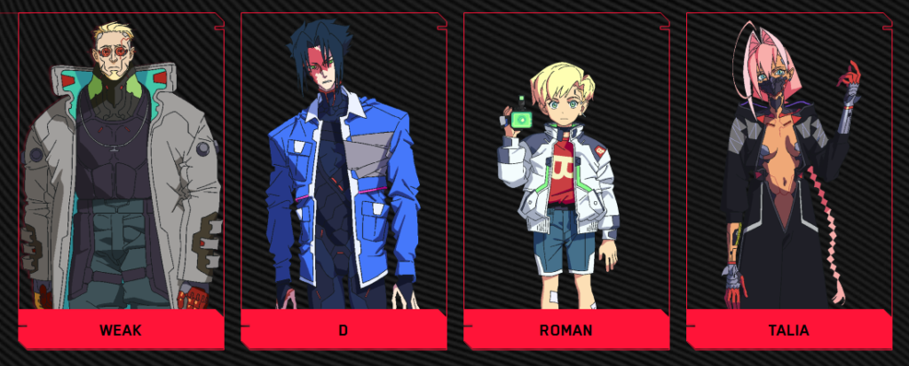 Personagens de Cyberpunk Edgerunners 2
