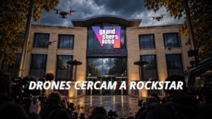 GTA 6 Rockstar coloca películas nas janelas após drones tentarem filmar telas do estúdio
