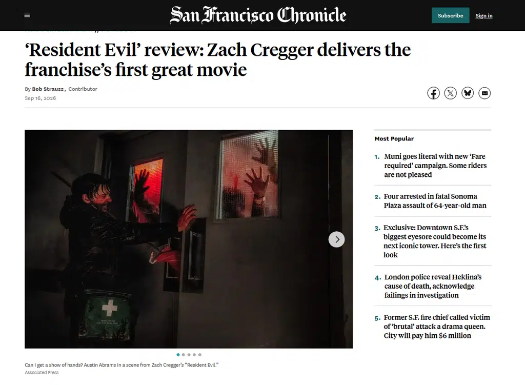 San Francisco Chronicle - crítica e análise da adaptação.