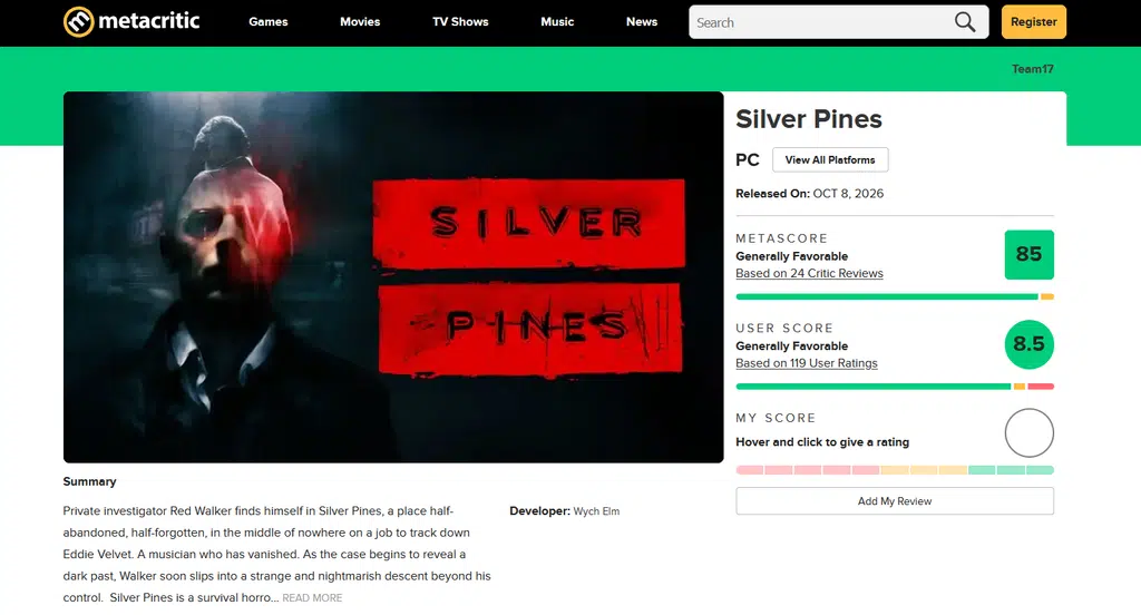 Silver Pines no Metacritic
