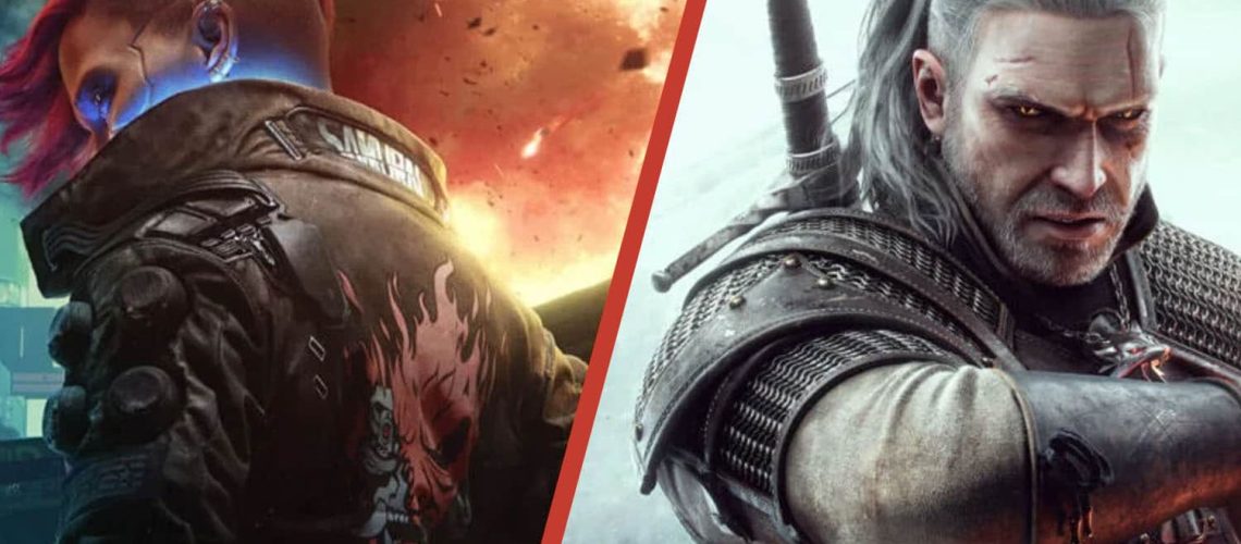 Imagem dos jogos Cyberpunk e The Witcher