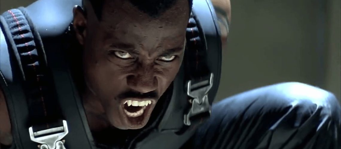 Wesley Snipes em cena de Blade (1998). Distribuição: New Line Cinema.