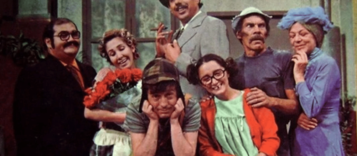 Pôster com os personagens de Chaves.