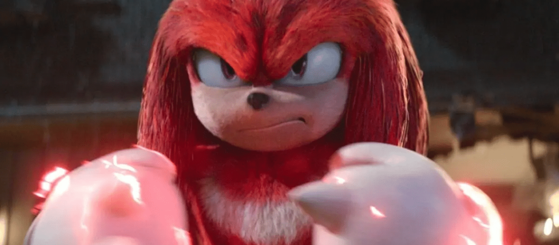 Knuckles em cena de Sonic 2 (2022).